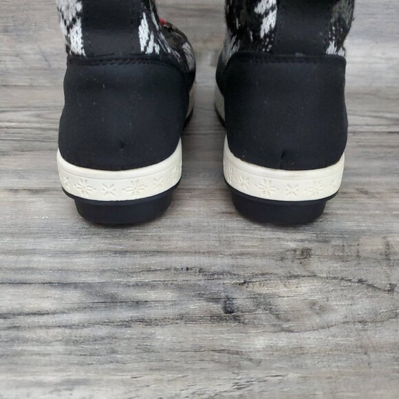 ❤️420 JustFab Black And White Fair Isle Manasa Boot New - Picture 6 of 12